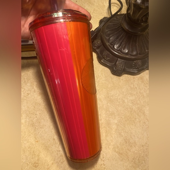 Nwt starbucks cold brewe pink and orange sherbet limited edition - Picture 3 of 13